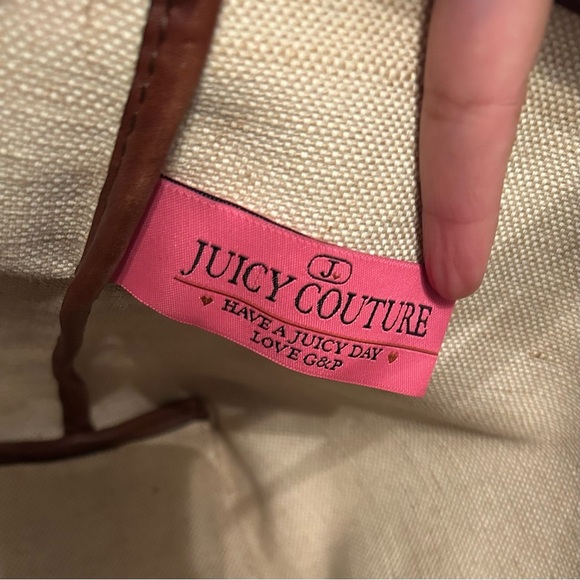 JUICY COUTURE "Choose Juicy" Coated Canvas Shoulder Tote Bag - Picture 7 of 14